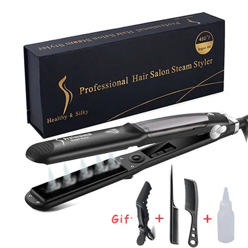 PROFESSIONAL STEAM HAIR STRAIGHTENER