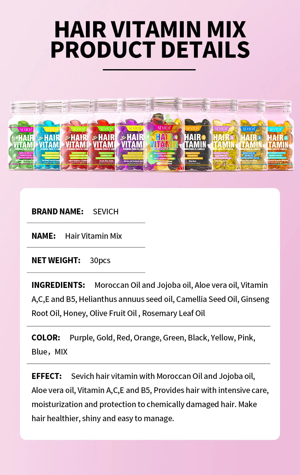 Hair Repair Oil Capsules with Keratin